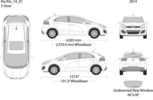 2014 Kia Rio5 V01 Vehicle Wrap Template