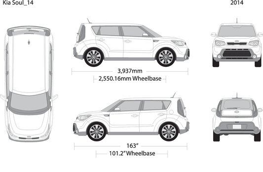 2014 Kia Soul V14 Vehicle Wrap Template