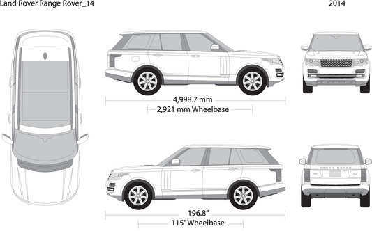 2014 Land Rover Range Rover V01 Vehicle Wrap Template