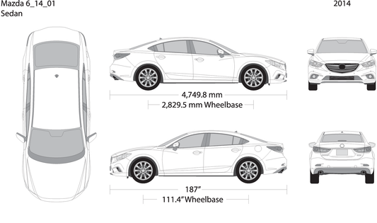 2014 Mazda Mazda 6 V01 Vehicle Wrap Template