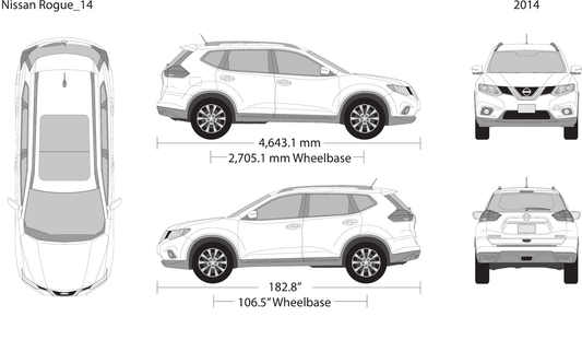 2014 Nissan Rogue vector wrap template, Design-Ready PDF - GravBase