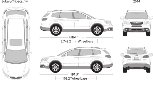 2014 Subaru Tribeca vector wrap template, Design-Ready PDF - GravBase