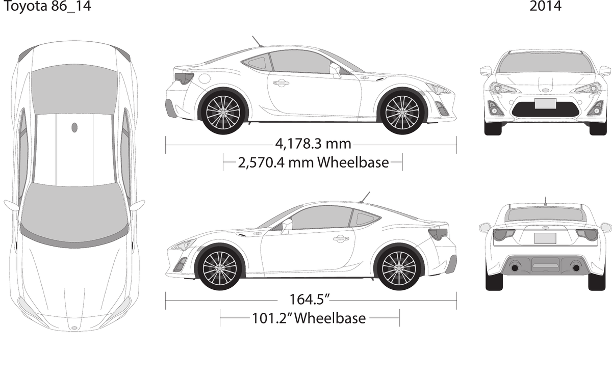 2014 Toyota 86 vector wrap template, Design-Ready PDF - GravBase