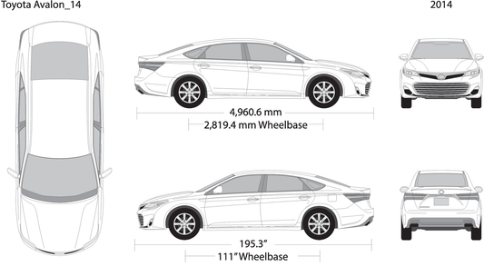 2014 Toyota Avalon V14 Vehicle Wrap Template