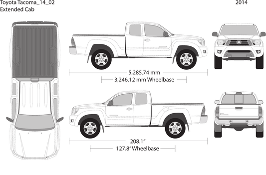 2014 Toyota Tacoma Vector Wrap Template - GravBase