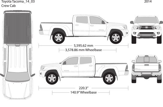 2014 Toyota Tacoma Vector Wrap Template - GravBase