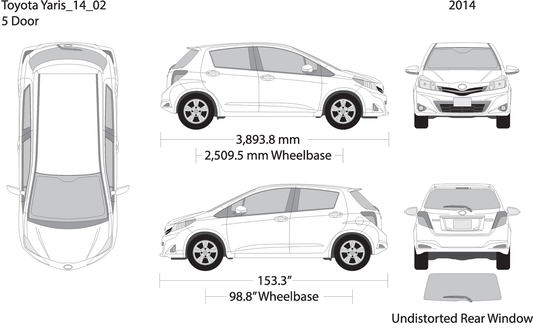 2014 Toyota Yaris V02 Vehicle Wrap Template