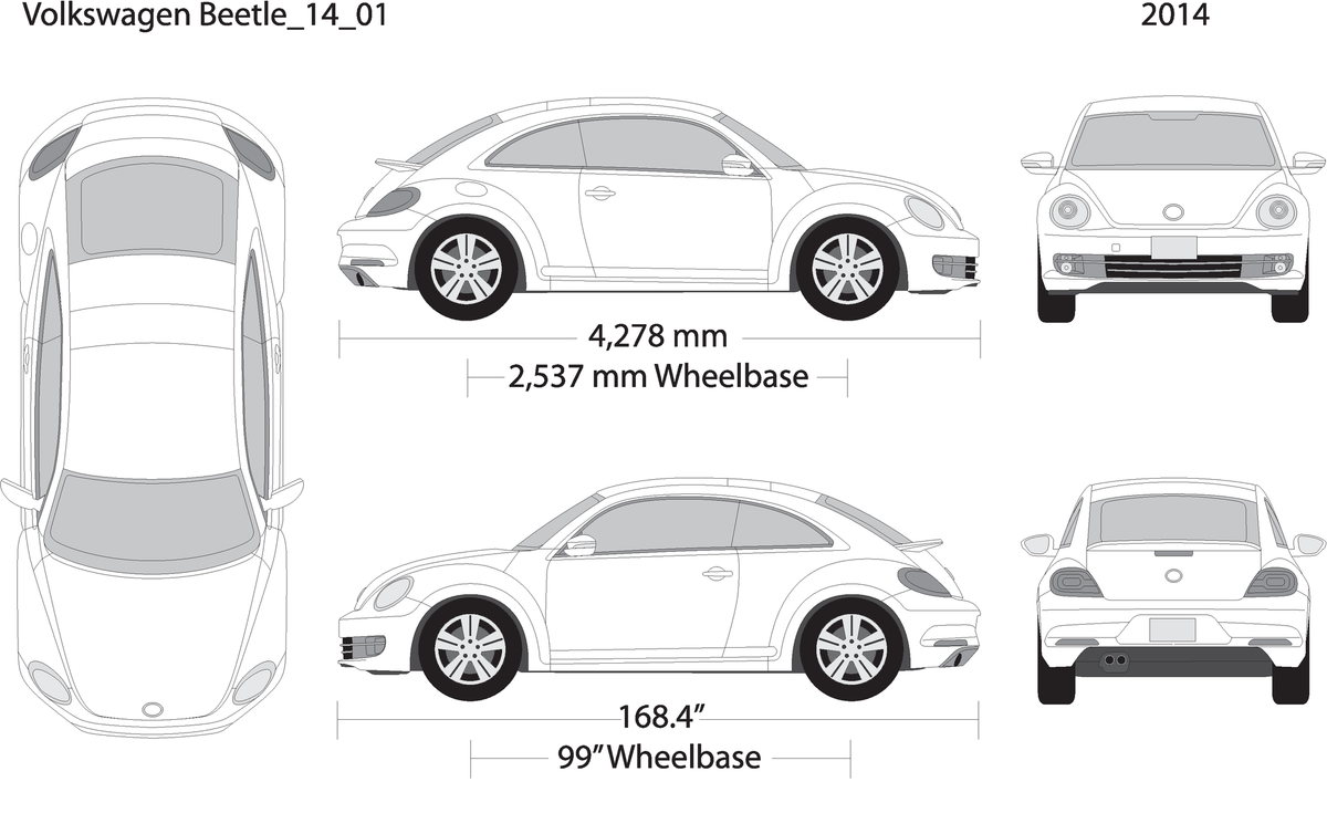 2014 Volkswagen Beetle V01 Vehicle Wrap Template