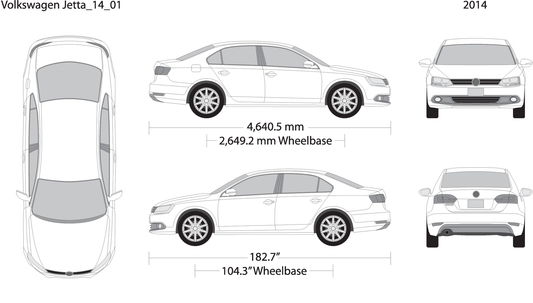2014 Volkswagen Jetta V01 Vehicle Wrap Template