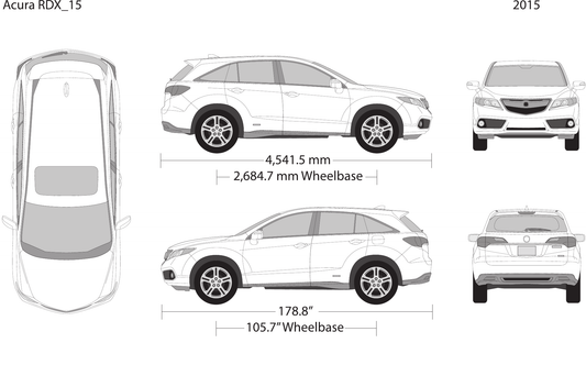 2015 Acura RDX free vector vehicle wrap template - GravBase