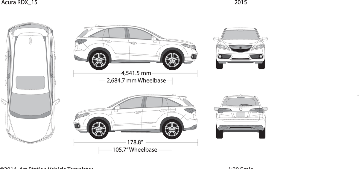 2015 Acura Rdx V15 Vehicle Wrap Template