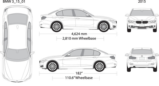 2015 Bmw 3 V15 Vehicle Wrap Template