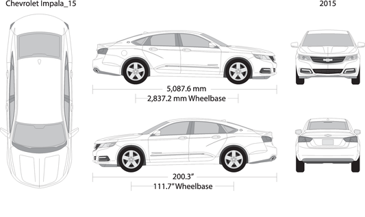 2015 Chevy Impala V15 Vehicle Wrap Template