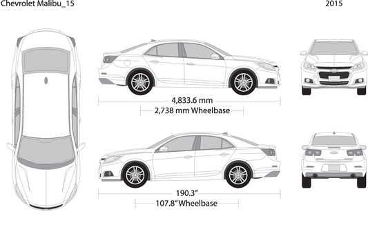 2015 Chevy Malibu V15 Vehicle Wrap Template