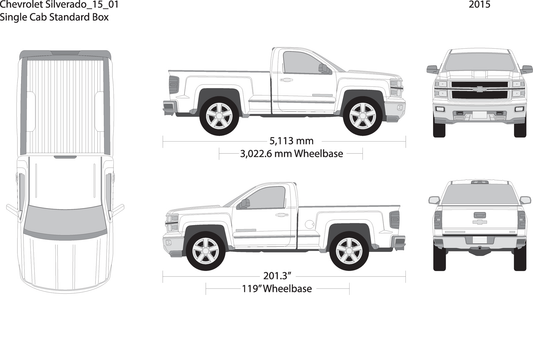 2015 Chevy Silverado 1500 V01 Vehicle Wrap Template