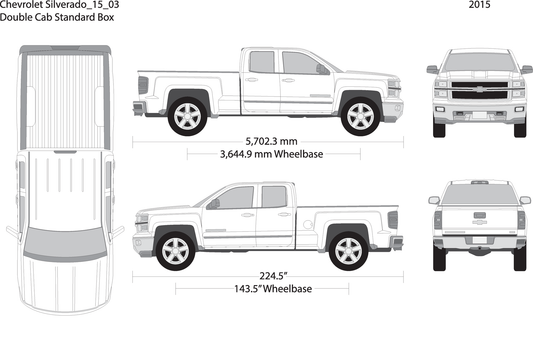 2015 Chevy Silverado 1500 V03 Vehicle Wrap Template