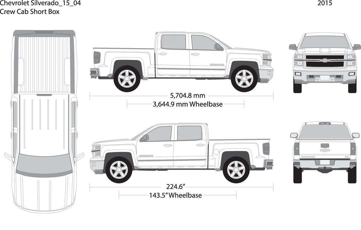 2015 Chevy Silverado 1500 V04 Vehicle Wrap Template