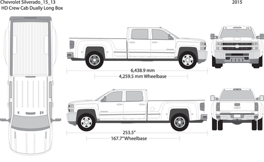 2015 Chevy Silverado 2500 3500 Hd V13 Vehicle Wrap Template