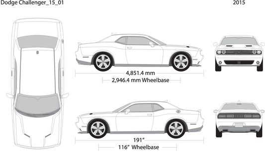 2015 Dodge Challenger V01 Vehicle Wrap Template