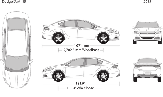 2015 Dodge Dart vector wrap template, Design-Ready PDF - GravBase