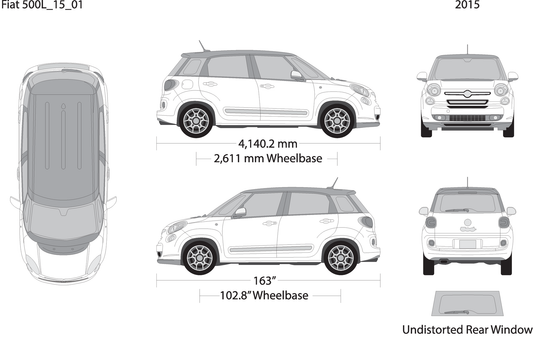 2015 Fiat 500L V01 Vehicle Wrap Template