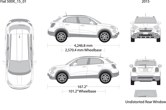 2015 Fiat 500X V01 Vehicle Wrap Template