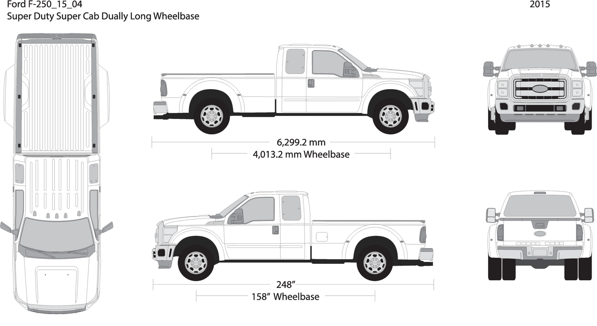 2015 Ford F 250 V04 Vehicle Wrap Template