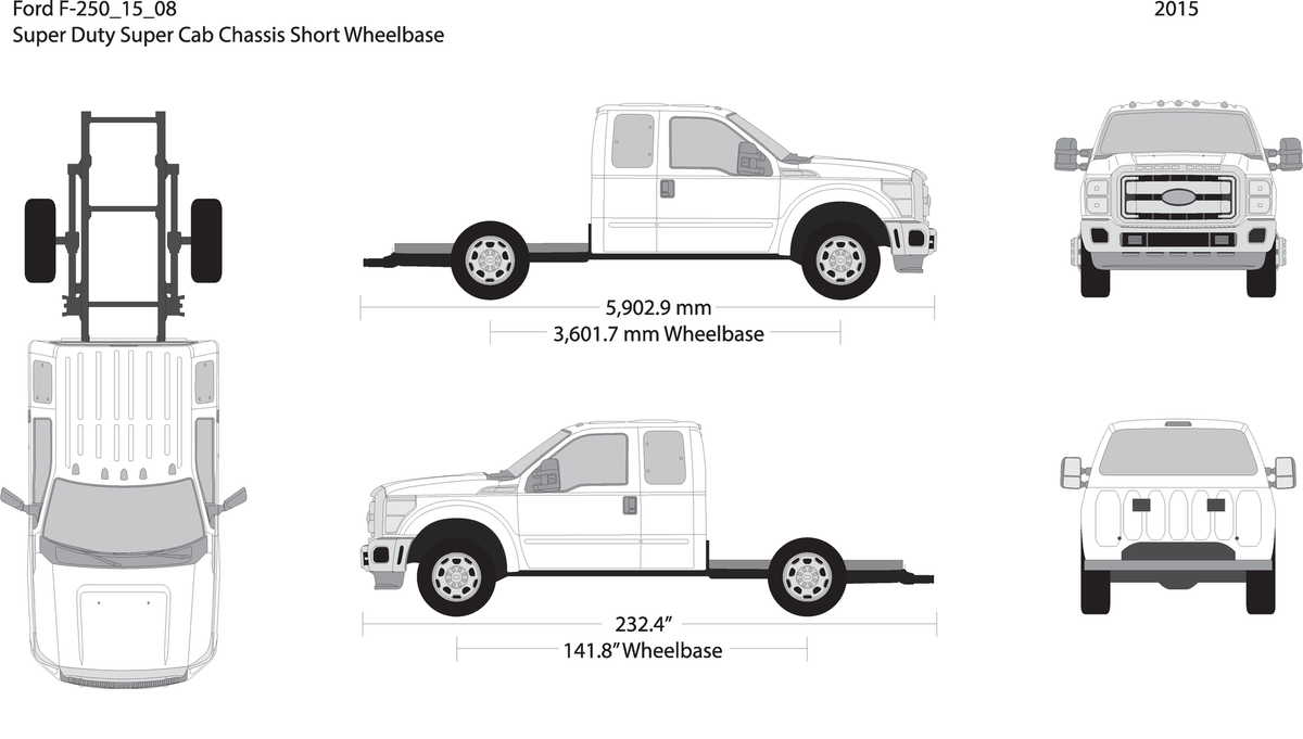 2015 Ford F 250 V08 Vehicle Wrap Template