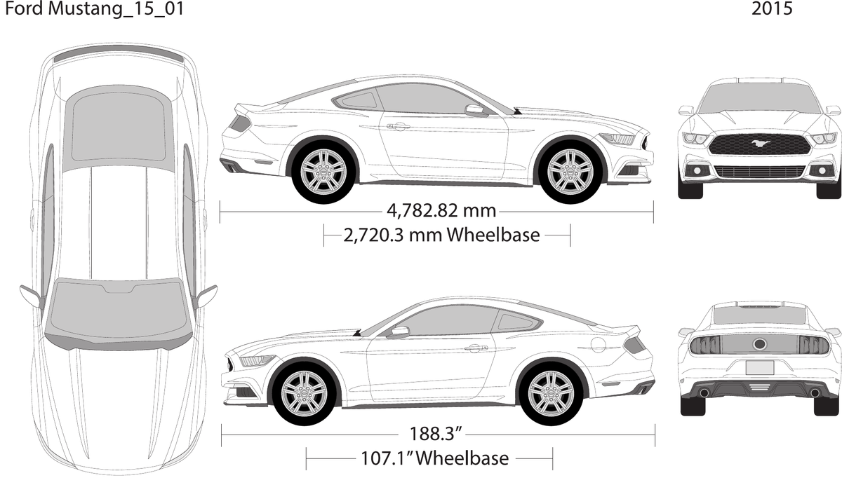 2015 Ford Mustang vector wrap template V01, Design-Ready PDF - GravBase