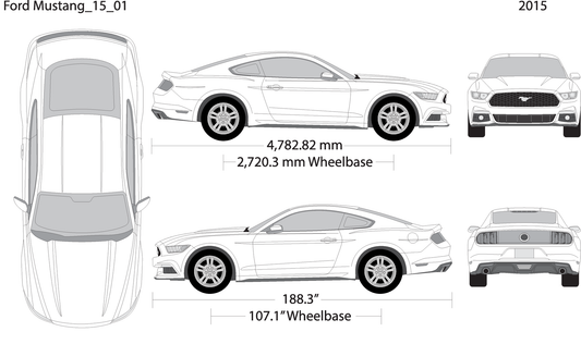 2015 Ford Mustang V01 Vehicle Wrap Template