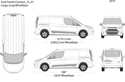 2015 Ford Transit Connect V01 Vehicle Wrap Template