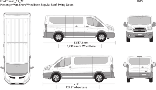 2015 Ford Transit Swing Door Vector Wrap Template - GravBase