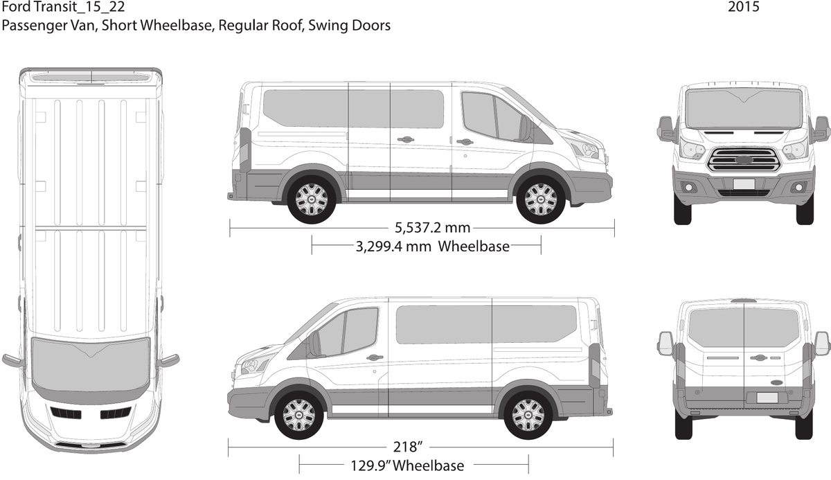 2015 Ford Transit Swing Door vector wrap template V22, Design-Ready PDF - GravBase