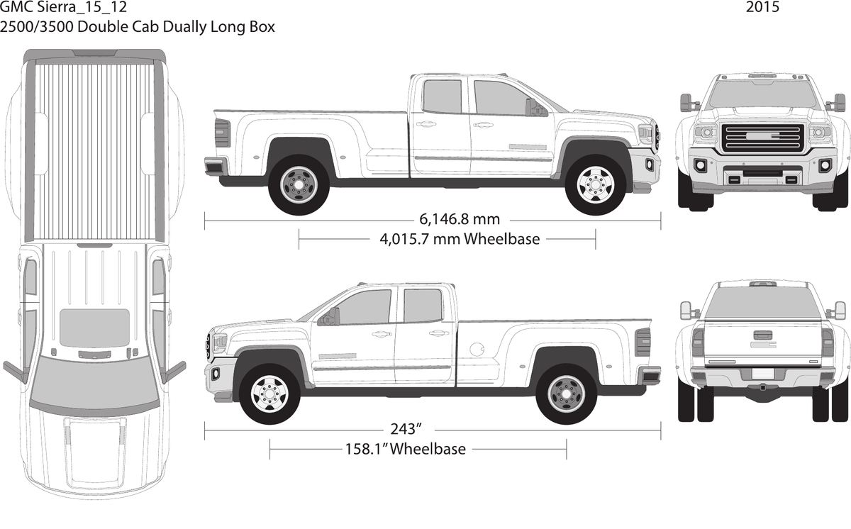 2015 GMC Sierra 2500-3500 HD vector wrap template V12, Design-Ready PDF - GravBase