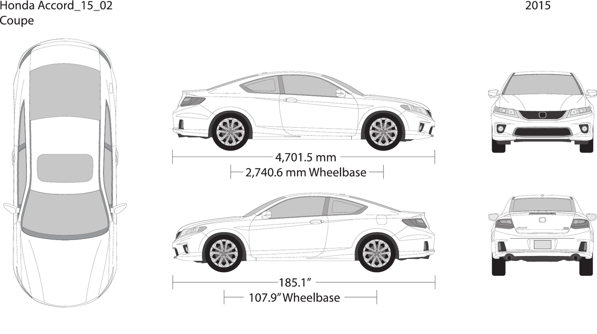 2015 Honda Accord Coupe vector wrap template, Design-Ready PDF - GravBase
