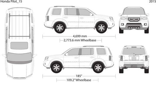 2015 Honda Pilot vector wrap template, Design-Ready PDF - GravBase