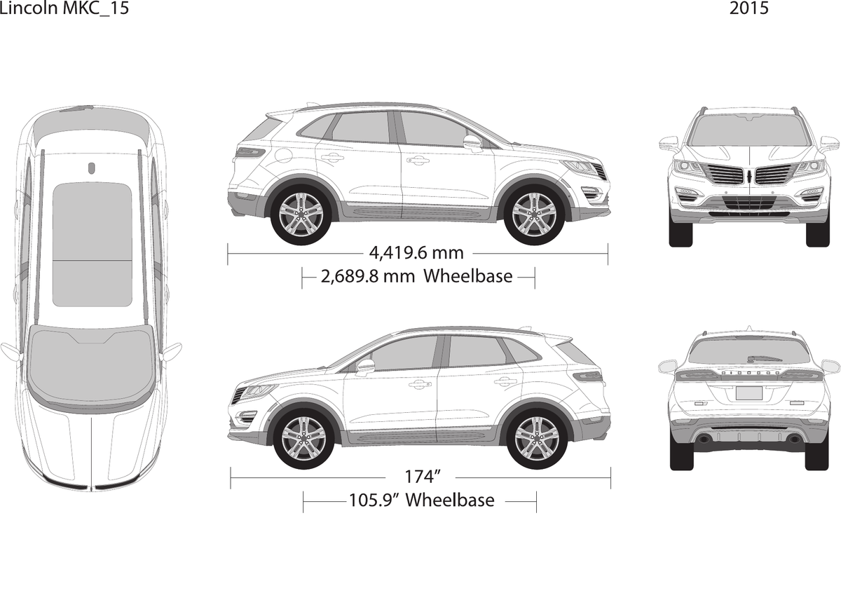 2015 Lincoln MKC vector wrap template, Design-Ready PDF - GravBase