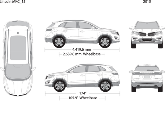 2015 Lincoln Mkc V15 Vehicle Wrap Template