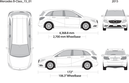 2015 Mercedes B Class V01 Vehicle Wrap Template