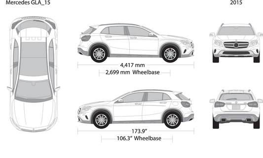2015 Mercedes Gla V15 Vehicle Wrap Template