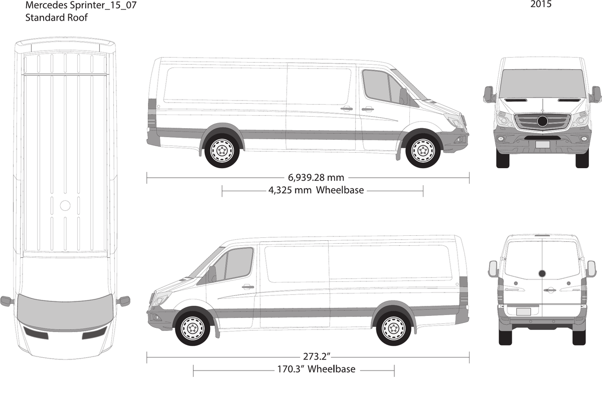 2015 Mercedes Sprinter vector wrap template V07, Design-Ready PDF - GravBase