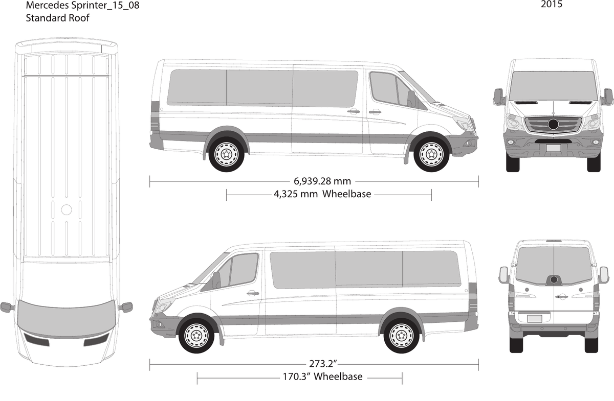 2015 Mercedes Sprinter vector wrap template V08, Design-Ready PDF - GravBase