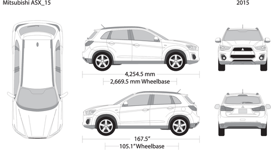 2015 Mitsubishi Asx V15 Vehicle Wrap Template