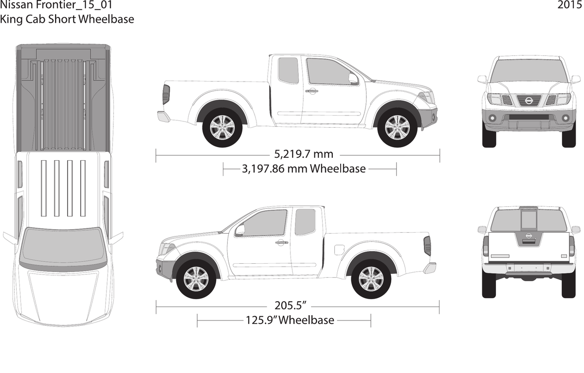 2015 Nissan Frontier vector wrap template V01, Design-Ready PDF - GravBase