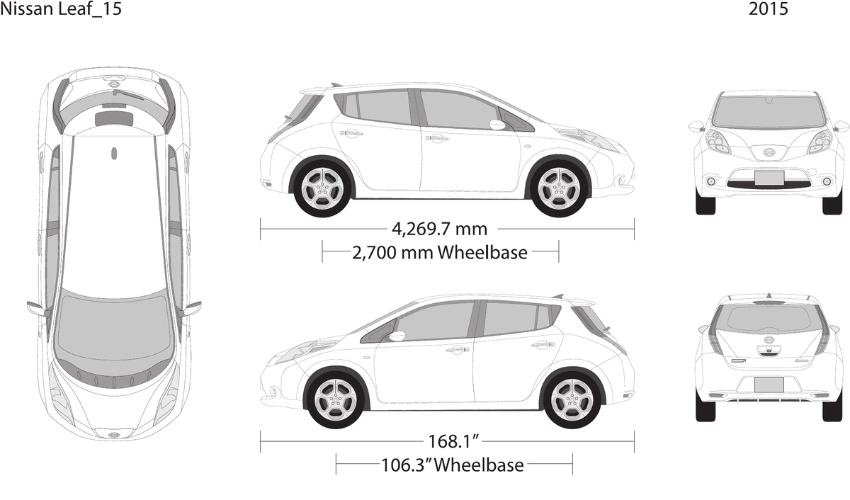 2015 Nissan Leaf vector wrap template, Design-Ready PDF - GravBase