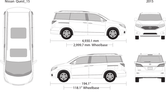 2015 Nissan Quest vector wrap template, Design-Ready PDF - GravBase