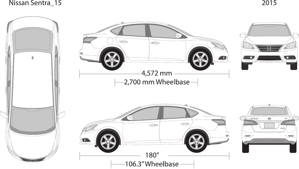 2015 Nissan Sentra vector wrap template, Design-Ready PDF - GravBase