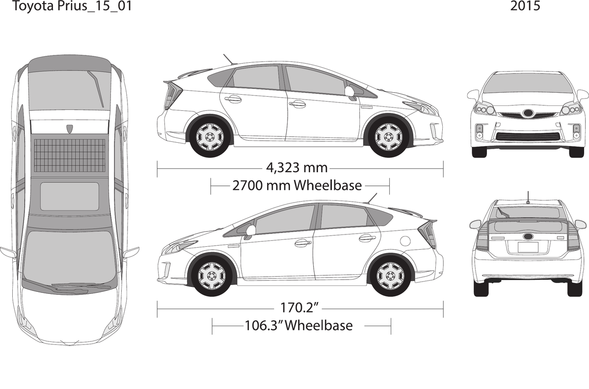 2015 Toyota Prius vector wrap template V01, Design-Ready PDF - GravBase