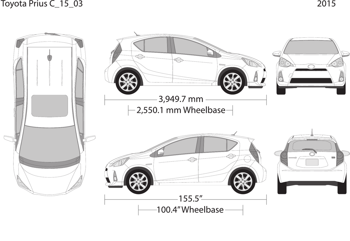 2015 Toyota Prius vector wrap template V03, Design-Ready PDF - GravBase
