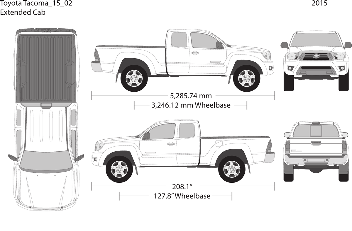 2015 Toyota Tacoma vector wrap template V02, Design-Ready PDF - GravBase
